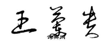 曾慶福王蘭貴草書個性簽名怎么寫