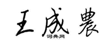 王正良王成農行書個性簽名怎么寫