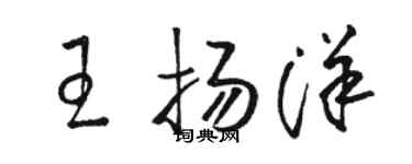 駱恆光王揚洋草書個性簽名怎么寫