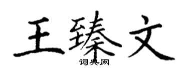 丁謙王臻文楷書個性簽名怎么寫