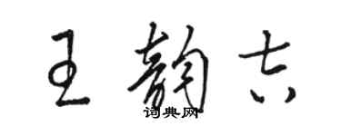 駱恆光王韻吉草書個性簽名怎么寫