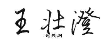 駱恆光王壯澄行書個性簽名怎么寫