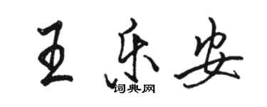 駱恆光王樂安行書個性簽名怎么寫