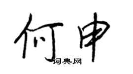 王正良何申行書個性簽名怎么寫