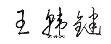 駱恆光王韓鍵草書個性簽名怎么寫