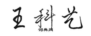 駱恆光王科藝行書個性簽名怎么寫