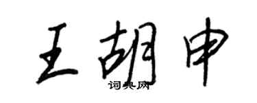 王正良王胡申行書個性簽名怎么寫