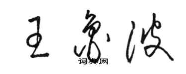 駱恆光王魯波草書個性簽名怎么寫