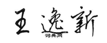 駱恆光王逸新行書個性簽名怎么寫
