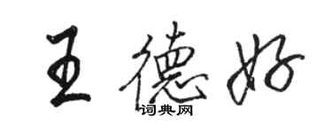 駱恆光王德好行書個性簽名怎么寫