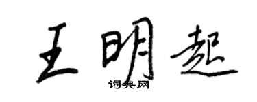 王正良王明起行書個性簽名怎么寫