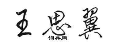 駱恆光王思翼行書個性簽名怎么寫