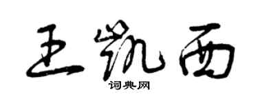 曾慶福王凱西草書個性簽名怎么寫