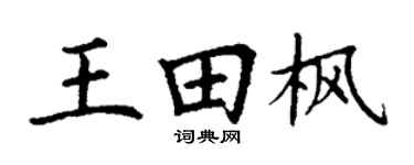 丁謙王田楓楷書個性簽名怎么寫
