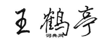 駱恆光王鶴亭行書個性簽名怎么寫