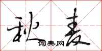 段相林秋麥行書怎么寫