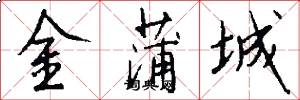 金蒲城怎么寫好看
