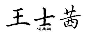丁謙王士茜楷書個性簽名怎么寫