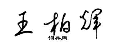 梁錦英王柏輝草書個性簽名怎么寫