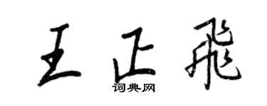 王正良王正飛行書個性簽名怎么寫