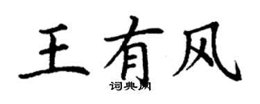 丁謙王有風楷書個性簽名怎么寫