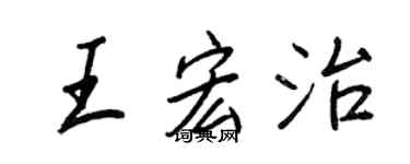 王正良王宏治行書個性簽名怎么寫