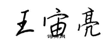 王正良王宙亮行書個性簽名怎么寫