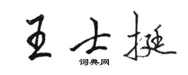 駱恆光王士挺行書個性簽名怎么寫