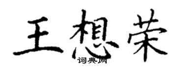 丁謙王想榮楷書個性簽名怎么寫