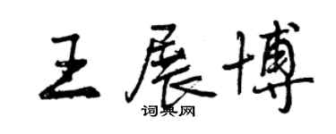 曾慶福王展博行書個性簽名怎么寫