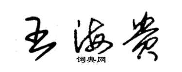 朱錫榮王海貴草書個性簽名怎么寫