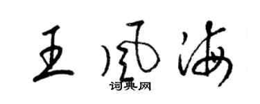 梁錦英王風海草書個性簽名怎么寫