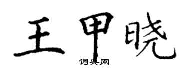 丁謙王甲曉楷書個性簽名怎么寫