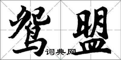 胡問遂鴛盟行書怎么寫