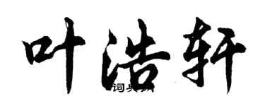 胡問遂葉浩軒行書個性簽名怎么寫