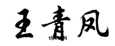 胡問遂王青鳳行書個性簽名怎么寫