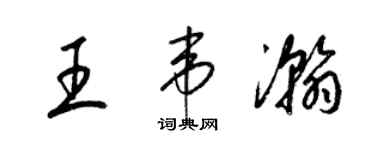 梁錦英王韋瀚草書個性簽名怎么寫