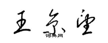 梁錦英王京望草書個性簽名怎么寫