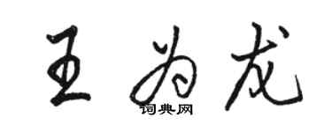 駱恆光王為龍行書個性簽名怎么寫