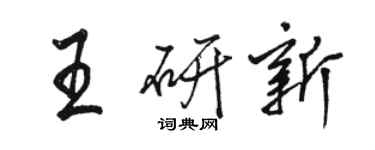 駱恆光王研新行書個性簽名怎么寫