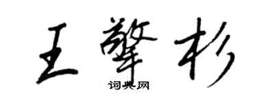王正良王擎杉行書個性簽名怎么寫