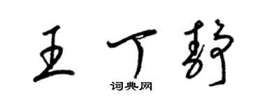 梁錦英王丁靜草書個性簽名怎么寫