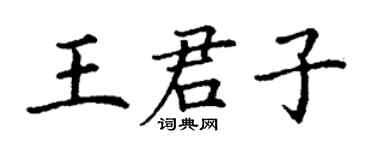 丁謙王君子楷書個性簽名怎么寫