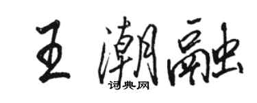 駱恆光王潮融行書個性簽名怎么寫