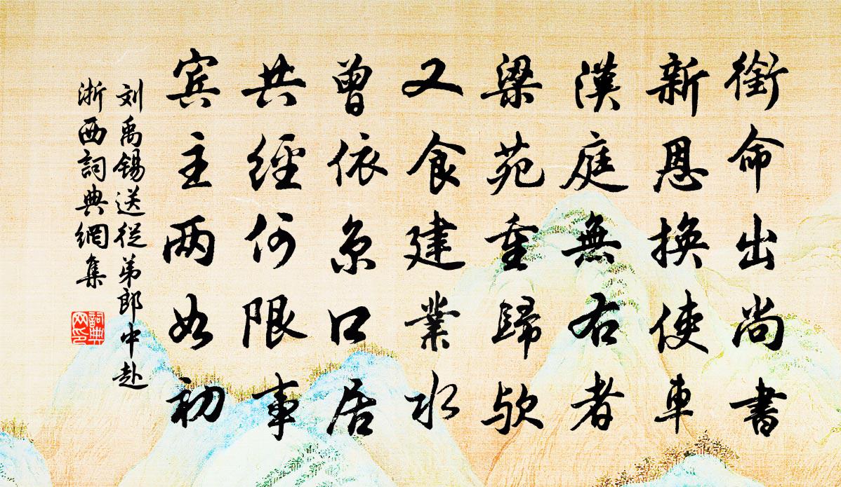 劉禹錫送從弟郎中赴浙西書法作品欣賞