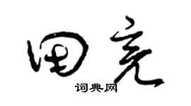 曾慶福田亮草書個性簽名怎么寫