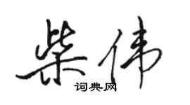 駱恆光柴偉行書個性簽名怎么寫