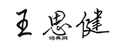 駱恆光王思健行書個性簽名怎么寫