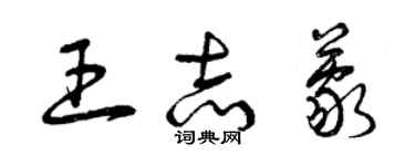 曾慶福王志蒙草書個性簽名怎么寫