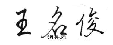 駱恆光王名俊行書個性簽名怎么寫